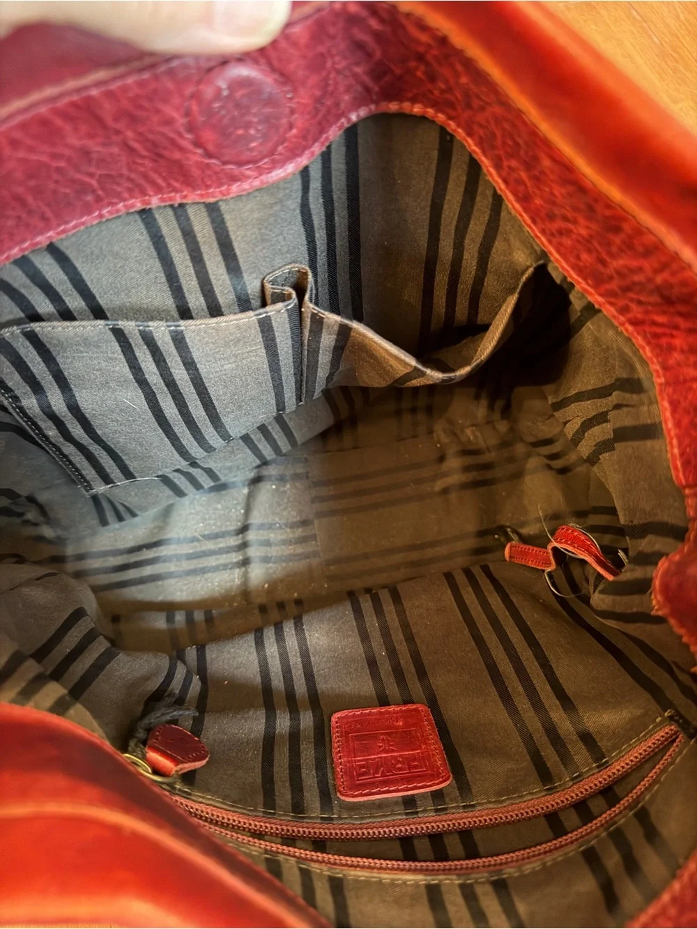 Frye Red Leather Shoulder Hobo with Matching Wallet